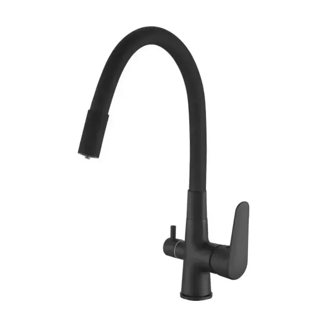 Смеситель Esko Coral CL 03 B Total для кухни с подключением к фильтру, черный матовый