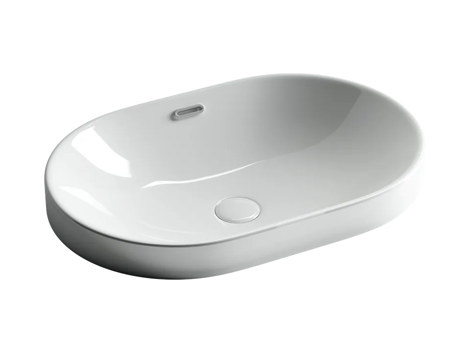 Раковина из сантехнического фарфора Ceramica Nova Элемент (Element) 60 см CN5020 встраиваемая цвет белый
