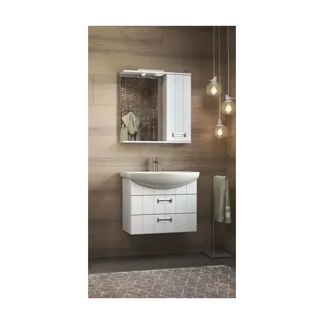 Комплект мебели Vigo Diana 70 белый, 2 ящика, зеркало-шкаф R