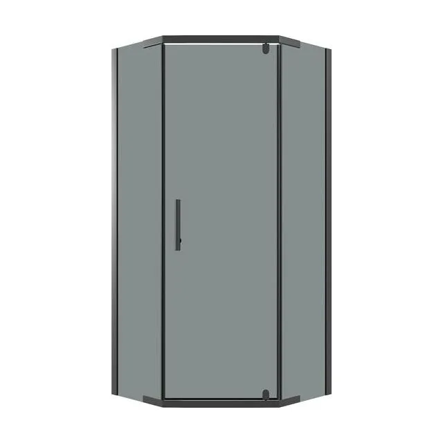 Душевое ограждение Niagara Eco NG-1010-14DT (100х100х190) трапеция,распашное,черный,стекло тонированное