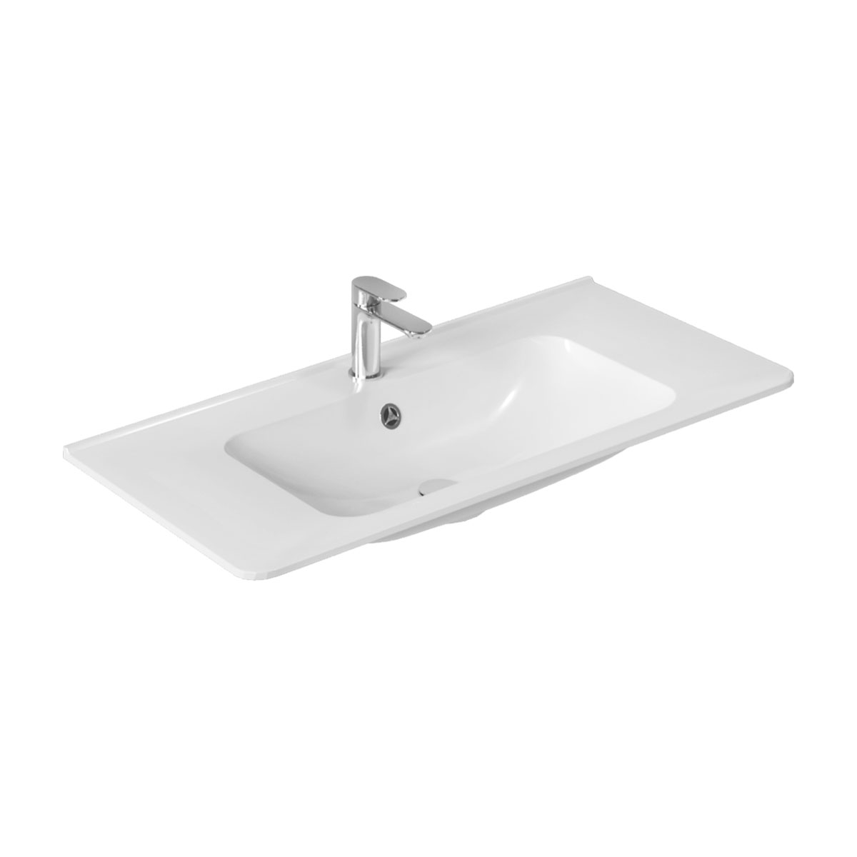 Раковина из искусственного камня Vincea 100 см VCB-2VP100W встраиваемая цвет белый