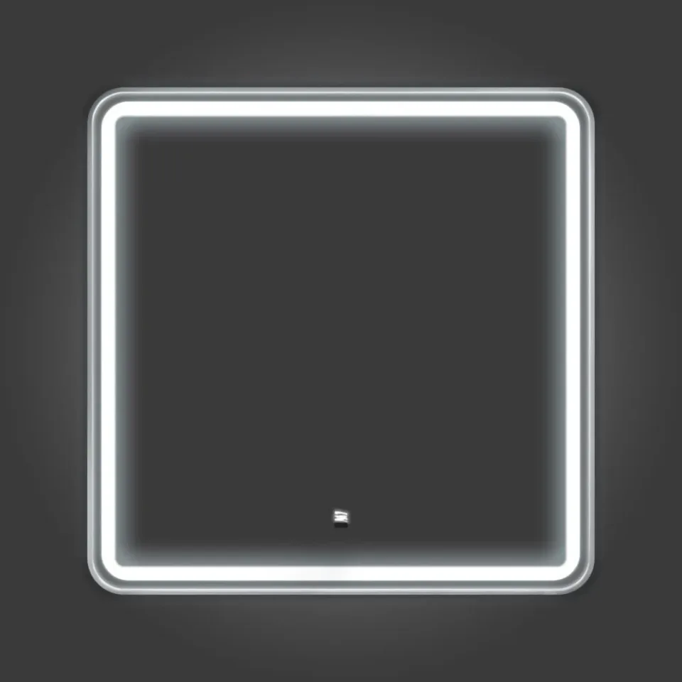 Зеркало Comforty в алюминиевой раме серебро Ситара 80 LED, бесконтактный сенсор, антизапотевание