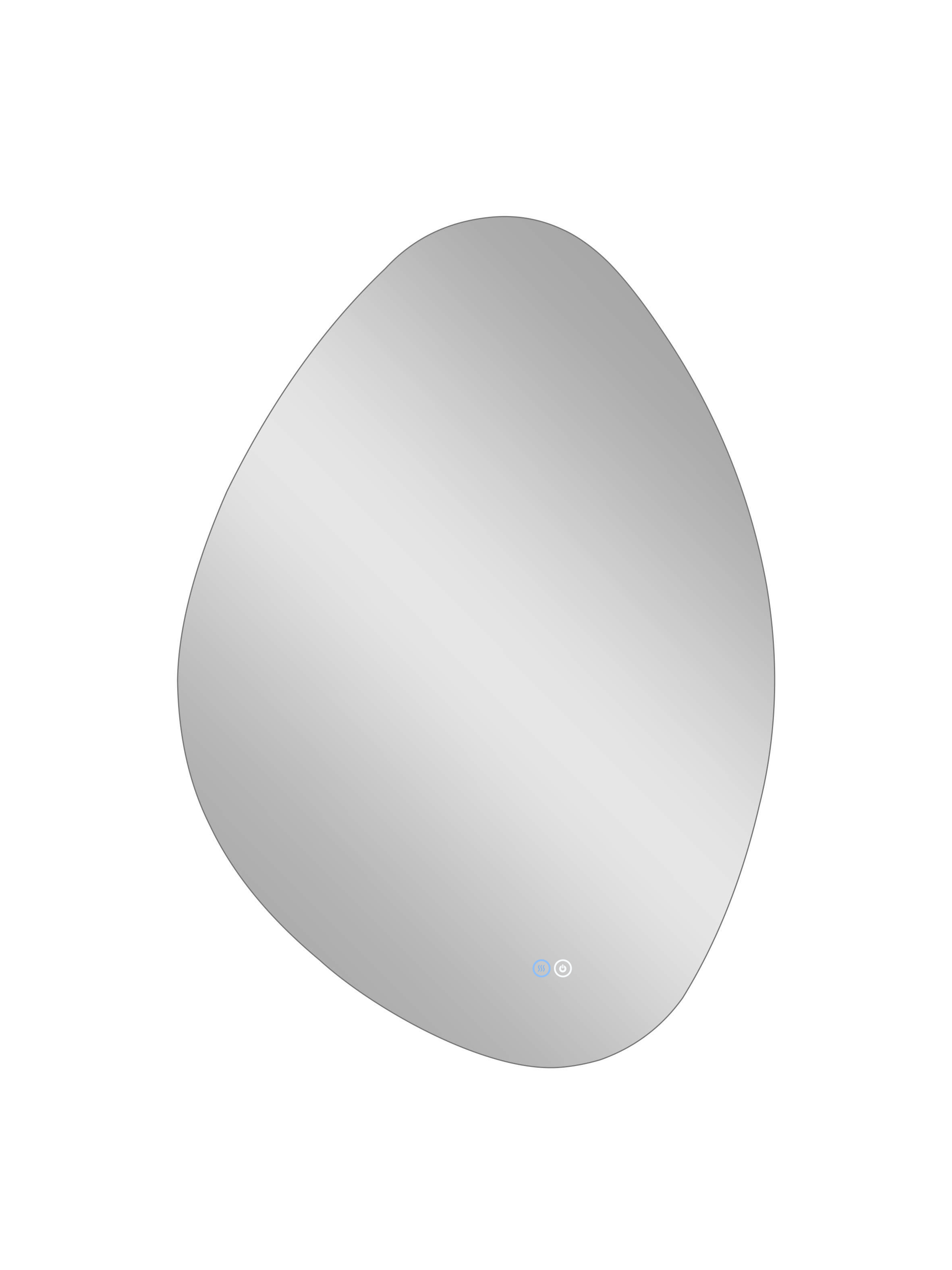 Зеркало Zled-A с LED-подсветкой, 70*100см, асимметричное, с антизапотеванием