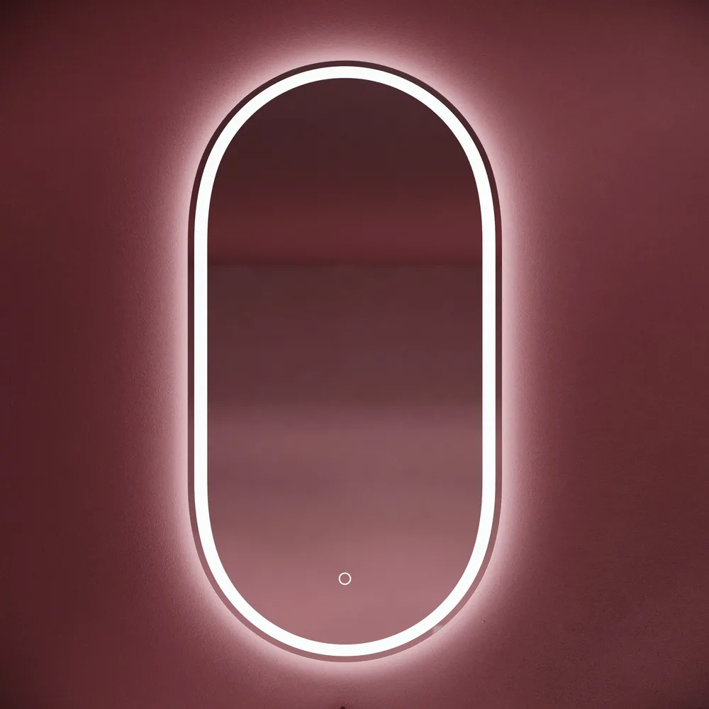 Зеркало Sancos Овал (Oval) OV55F 55х90 подвесное с подсветкой
