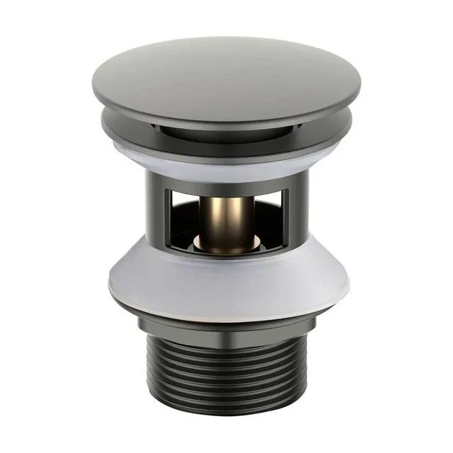 AQ6002BGM сливной набор для раковины Push-open с переливом, крышка круглая, оружейная сталь