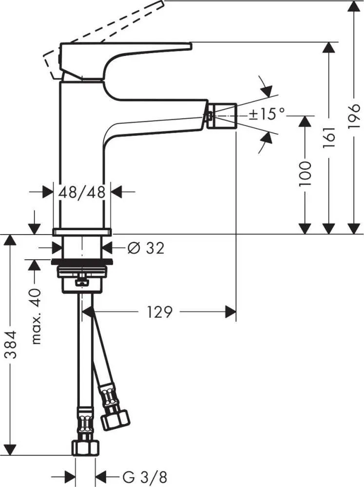 Смеситель Hansgrohe Metropol 32520700 для биде с донным клапаном белый матовый