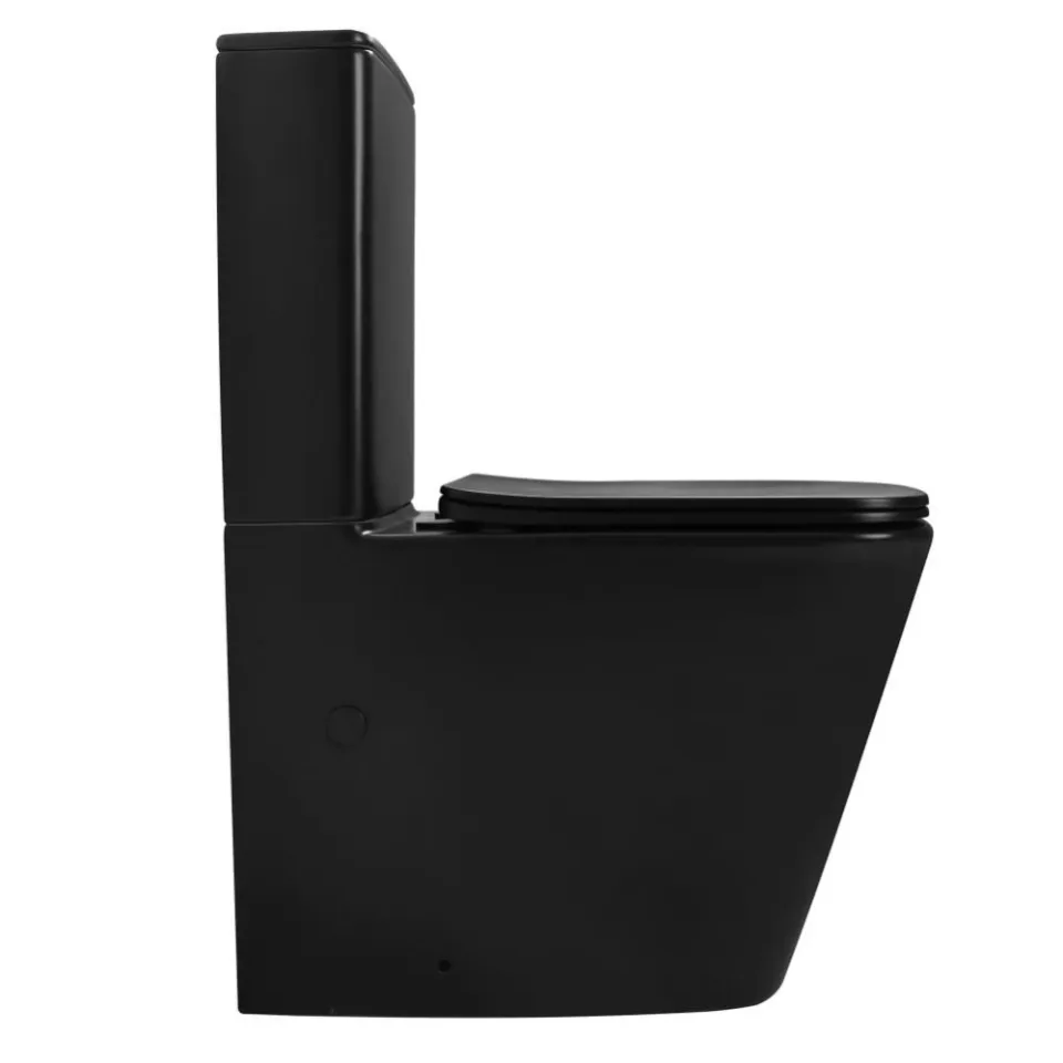 Унитаз-компакт ABBER Rechteck AC1210TMB 36*64 черный матовый безободковый с крышкой-сиденьем микролифт Slim
