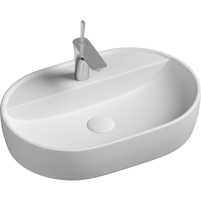 Раковина из сантехнического фарфора Ceramica Nova Элемент (Element) 60 см CN6035 накладная цвет белый