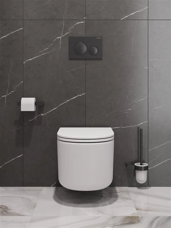 Унитаз подвесной безободковый с сиденьем и смывом TORNADO BelBagno UNIQUE BB007CH-TOR/SC