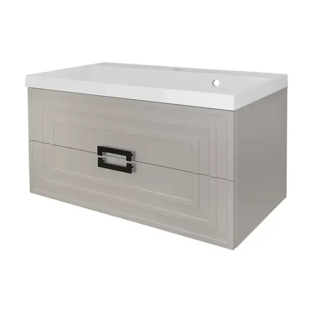 Комплект Тумба Azario Армарио 90/2 900х450х585 подвесная, с раковиной Классик 90, кашемир (CS00097024)