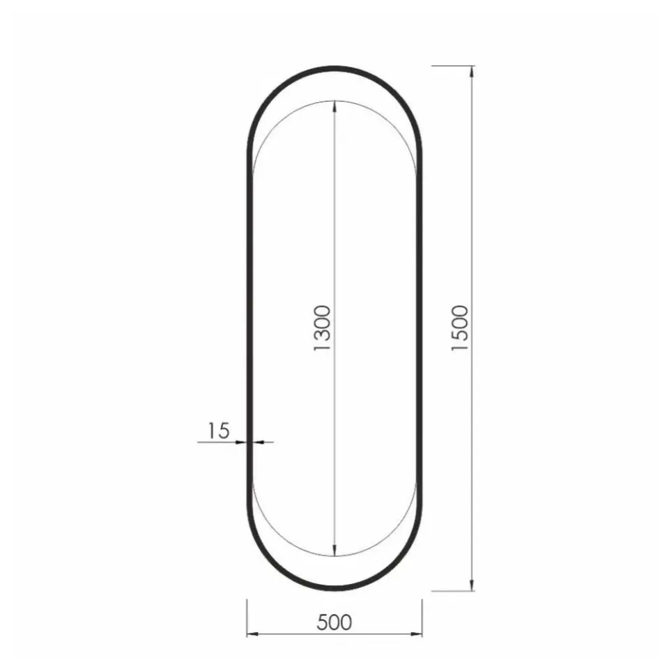 Зеркало Silver Mirrors Альба 50*150 металлическая рама, черная
