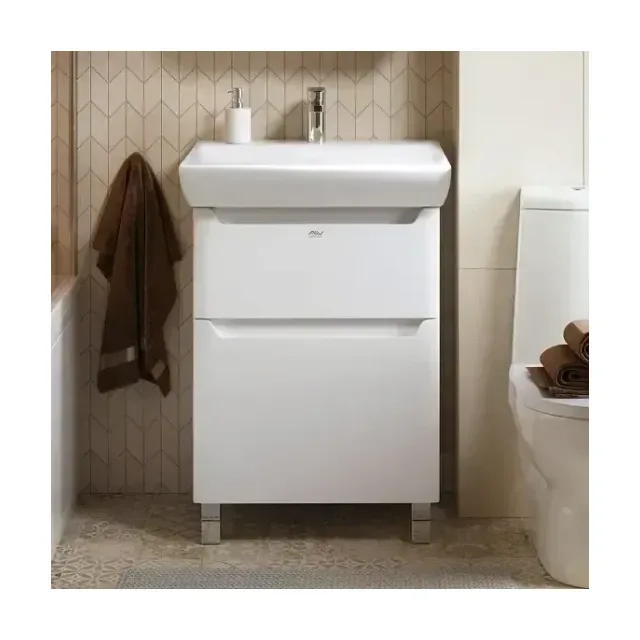 Тумба с раковиной Alavann Lana 60 белый глянец (раковина Q 60)