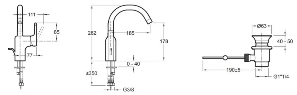 Смеситель Jacob Delafon Singulier для раковины E10862-CP