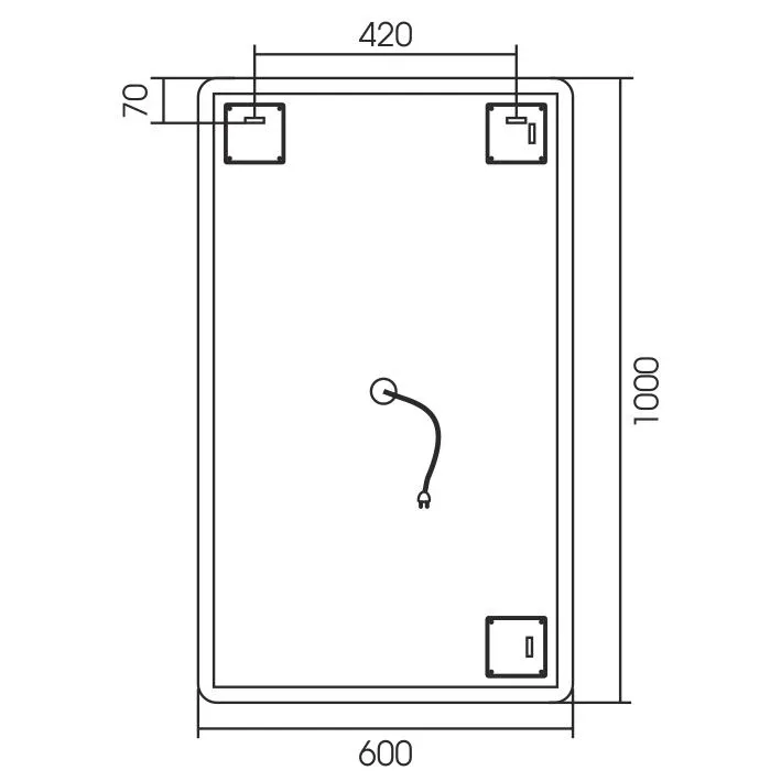 Зеркало Silver Mirrors Incanto 60*100 с Led-подсветкой инфракрасный выключатель черное