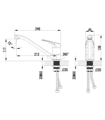 Смеситель Lemark Partner для кухни LM6554C