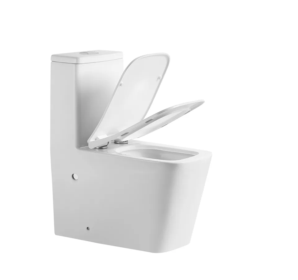Унитаз напольный Grossman Classic GR-4486SQ-K44 (640х360х800) безободковый,белый,моноблок с тонкой крышкой,микролифт,смыв торнадо,1 мест