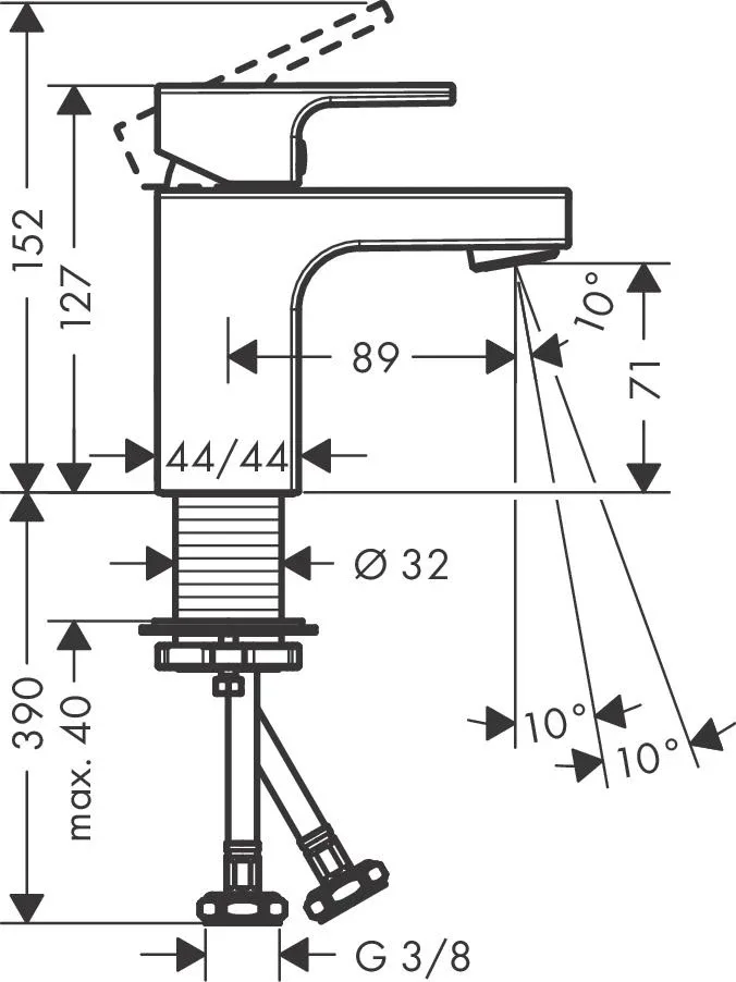 Смеситель Hansgrohe Vernis Shape 71567670 для раковины черный матовый