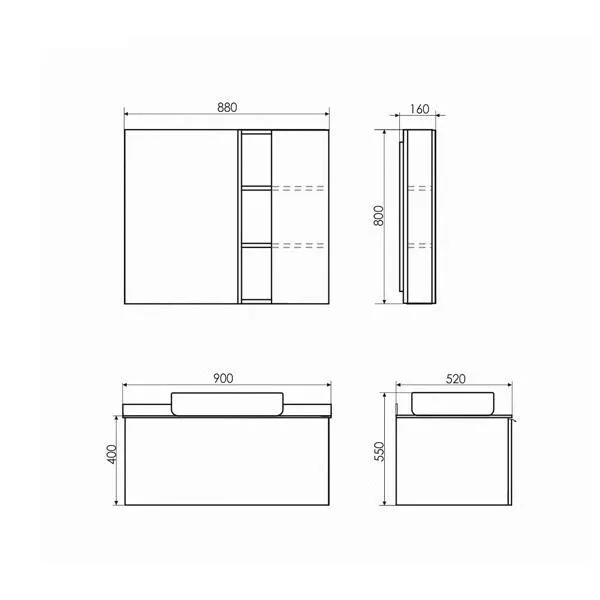 Зеркало-шкаф Comforty Милан 90 белый глянец L/R