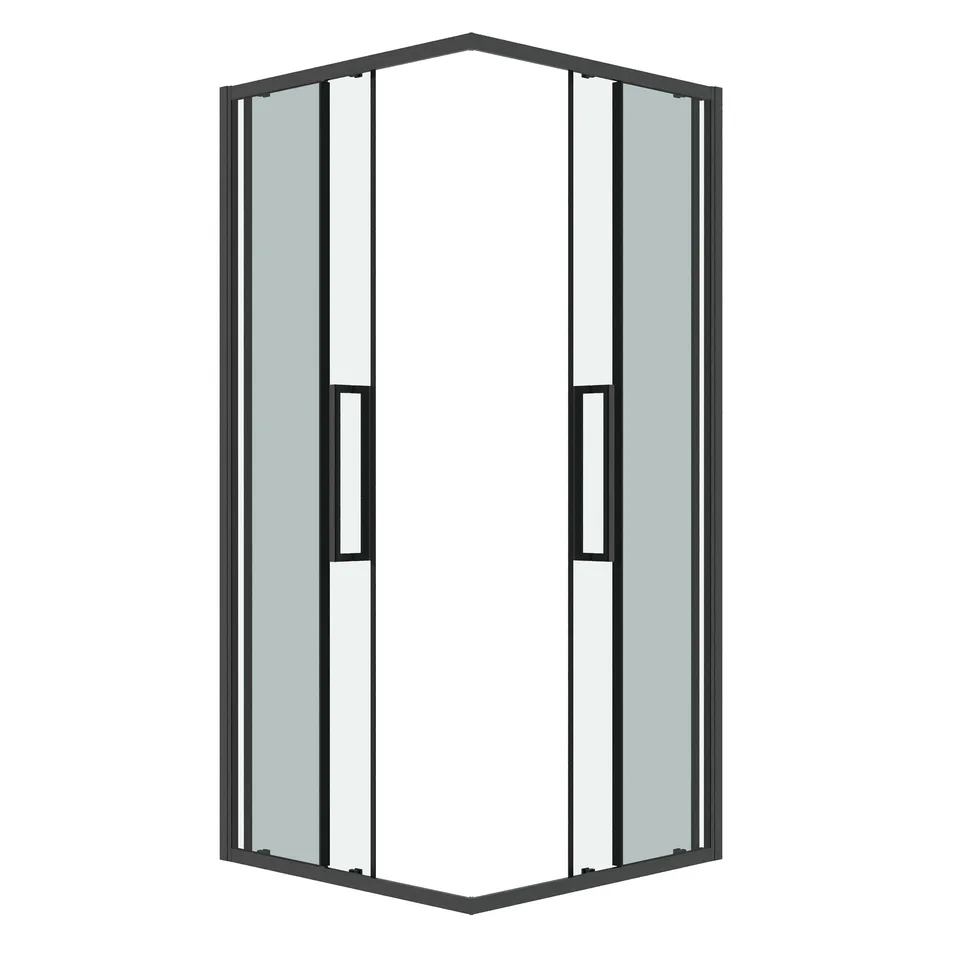 Душевое ограждение Grossman Cosmo 300.K33.02.8080.42.00 (80х80х195) квадрат,раздвижная,графит сатин,стекло прозрачное, 1 место