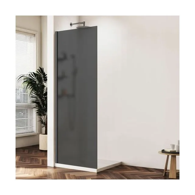 Душевая перегородка Vincea Волк-Ин (Walk-In) VSW-1HWS900GFGM 90х200 стекло тонированное 8 мм профиль вороненая сталь