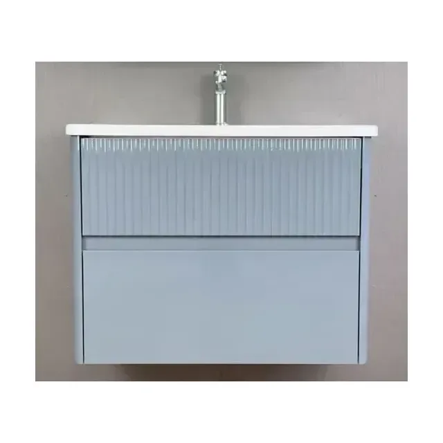 Тумба с раковиной Alavann Wave 80 голубой деним