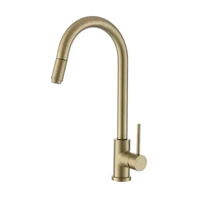Смеситель Voda Vessel Gold VSL519G для кухни, R-излив вытяжной, золотой
