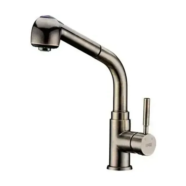 Смеситель WasserKRAFT A8237 для кухни с выдвижной лейкой, светлая бронза