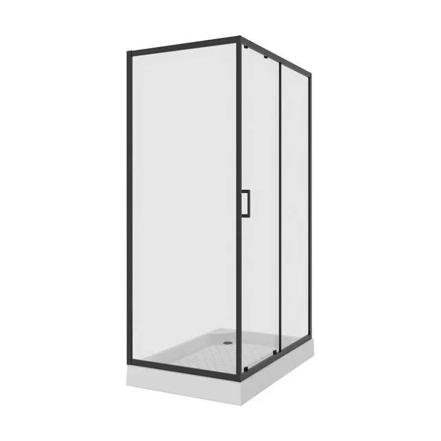 Душевое ограждение Niagara Nova NG-6812-08ВLACK (120х80х195) прямоугольник,черный,дверь раздвижная,стекло прозрачное