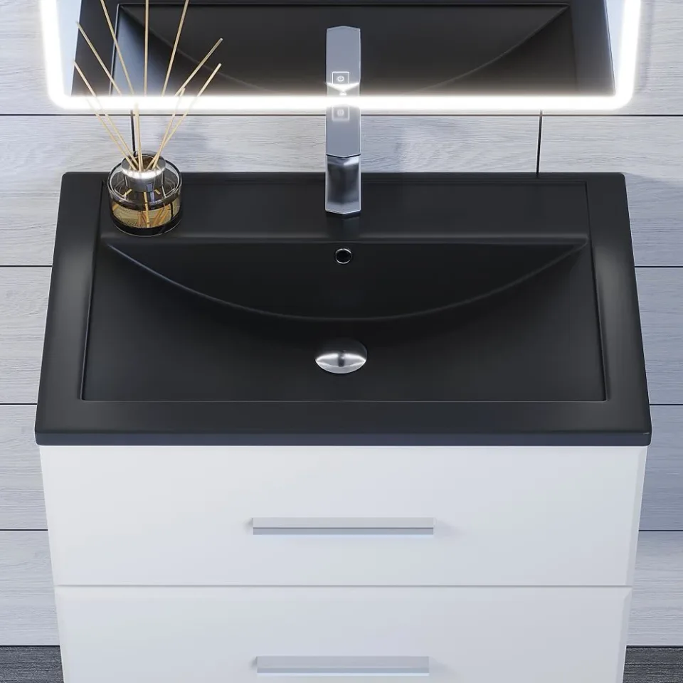 Встраиваемая раковина Uperwood Foster Quartz 70*45,5 черная матовая, уголь
