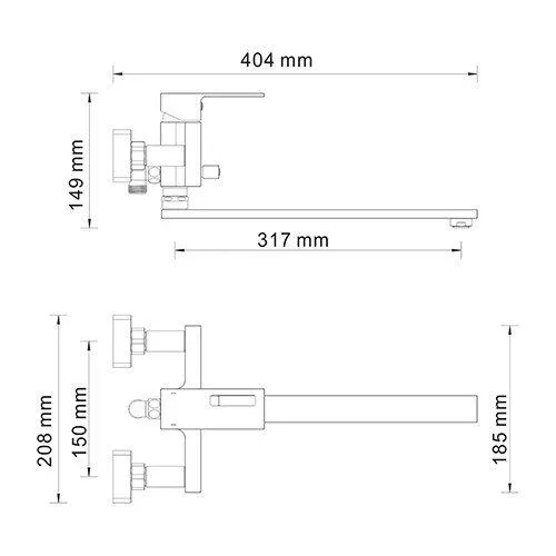Смеситель WasserKRAFT Alme 1502L универсальный