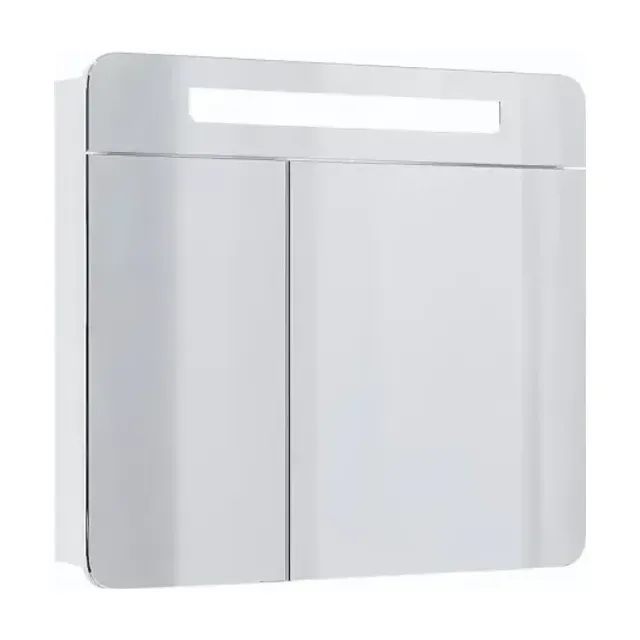 Шкаф-зеркало Неаполь 80 белый, c LED подсветкой