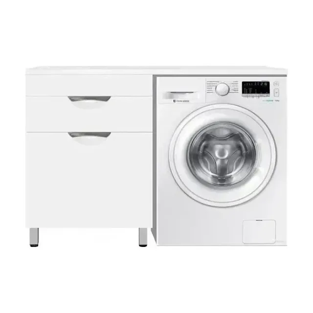 Тумба с раковиной Style Line Жасмин 120 L с бельевой корзиной под стиральную машину