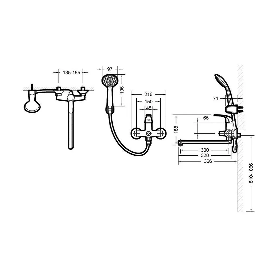Смеситель Bravat Fit 7F6135188CP-LB-RUS универсальный