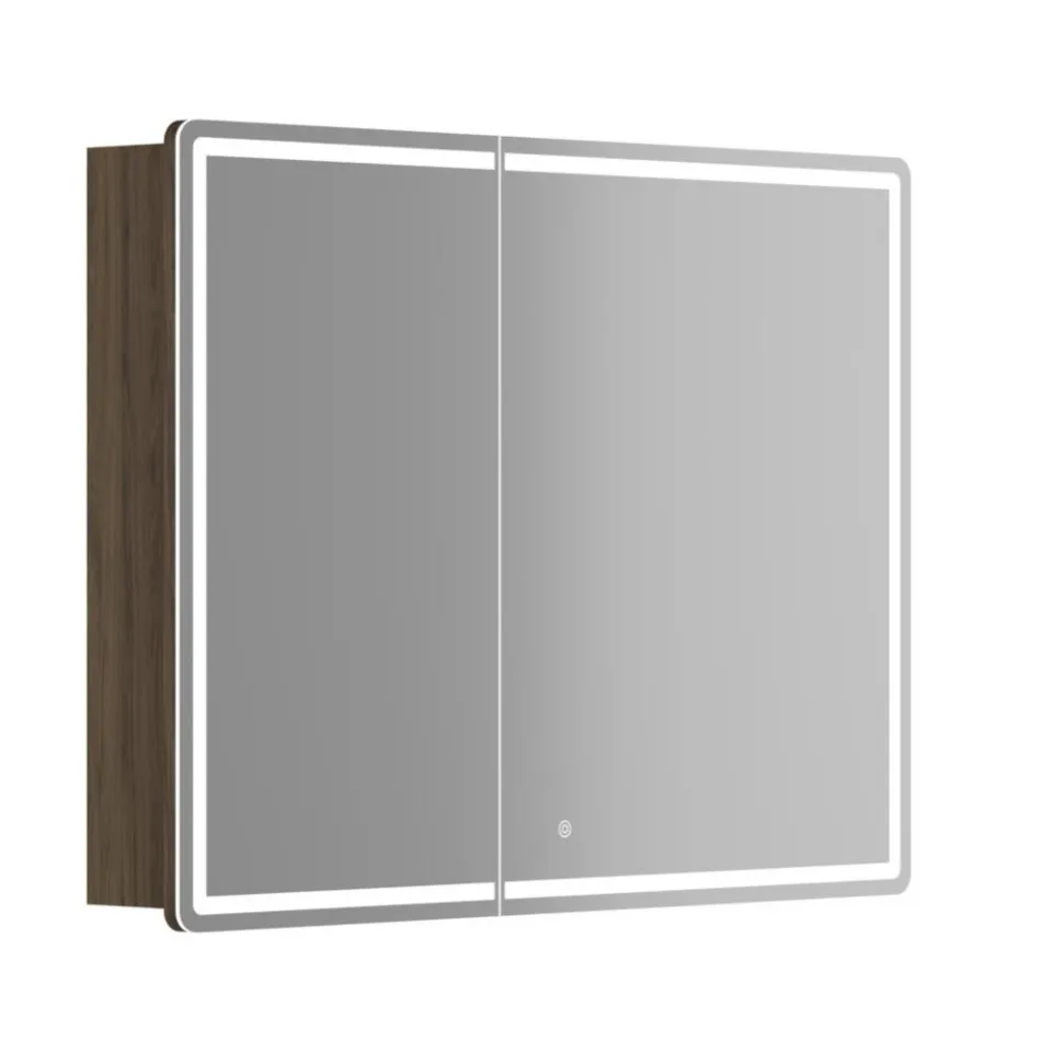 Зеркало-шкаф Sancos Mirror 99*74 с Led подсветкой дуб чарльстон