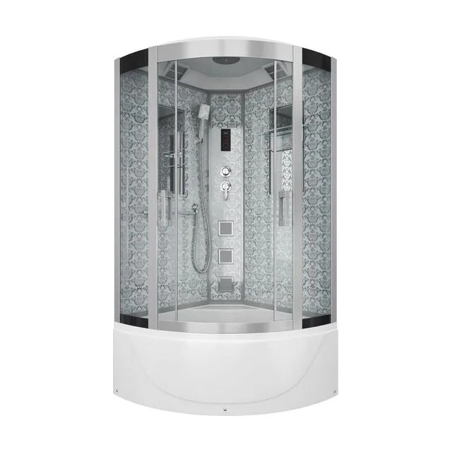 Душевая кабина Niagara Luxe NG-7790W (90x90х215) высокий поддон(45см),дверь раздвижная,стенки серебро