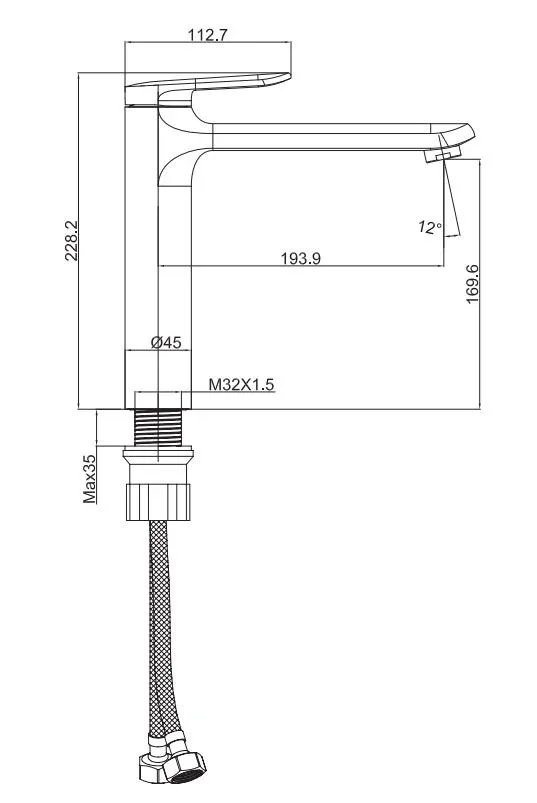 Смеситель Maxonor MN1171-7 для раковины черный