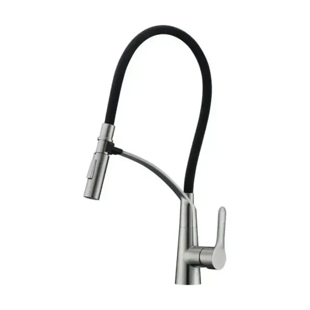 Смеситель BelBagno BB-LAM36-IN для кухни гибкий излив,нержавеющая сталь,сатин