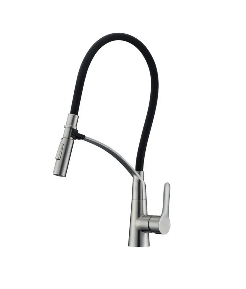 Смеситель BelBagno BB-LAM36-IN для кухни гибкий излив,нержавеющая сталь,сатин