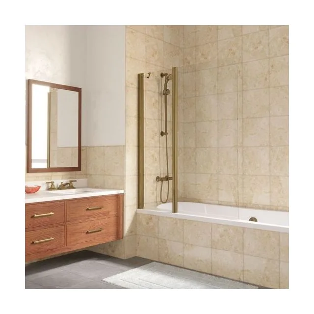 Шторка на ванную E2V LUX ST 115 05 crystalvision L, профиль бронза, стекло crystalvision