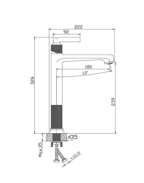Смеситель Haiba HB11797-3 для раковины оружейная сталь