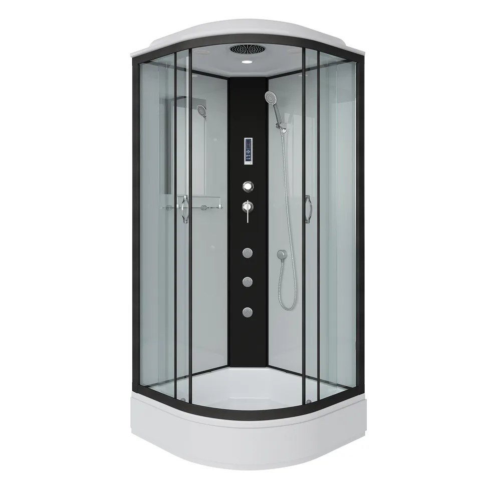 Душевая кабина Niagara Classic NG-6702-14F (100х100х215) средний поддон(26см),черный,стекло прозрачное,4 места