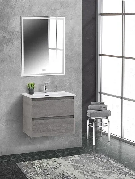 Комплект мебели BelBagno Крафт (Kraft) 39 70 подвесной серый цемент (раковина BB700/390ETL)
