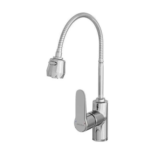 Смеситель для кухни AVRORA KITCHEN с гибким изливом, цвет хром, цвет излива хром