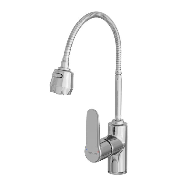 Смеситель для кухни AVRORA KITCHEN с гибким изливом, цвет хром, цвет излива хром