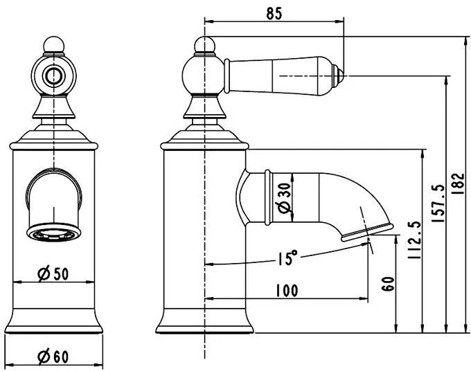 Смеситель Bravat Art F175109C для раковины белый/хром