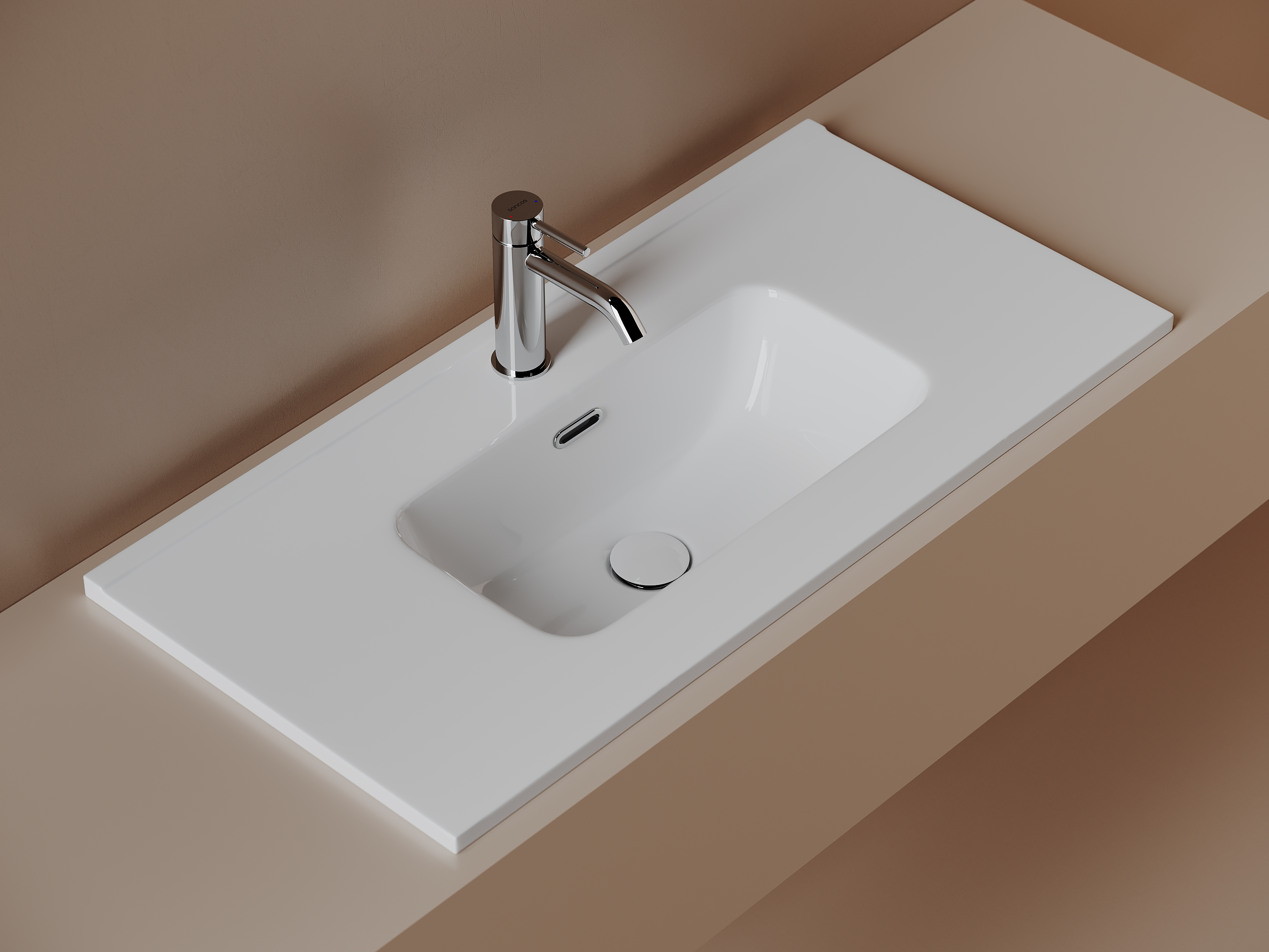Раковина из сантехнического фарфора Ceramica Nova Компакт (Compact) 80 см CN7026 накладная цвет белый