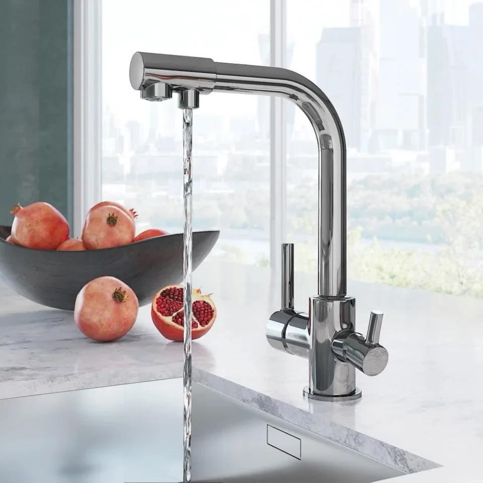 Смеситель Avrora Kitchen AV9003 для кухни с функцией подключения фильтра хром