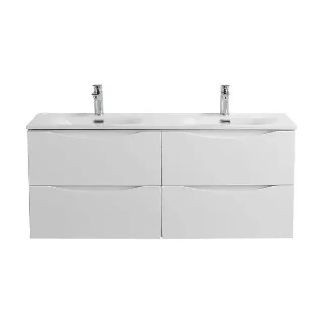 Тумба с раковиной BelBagno Marino-Cer-N 120 белый глянец с четырьмя ящиками