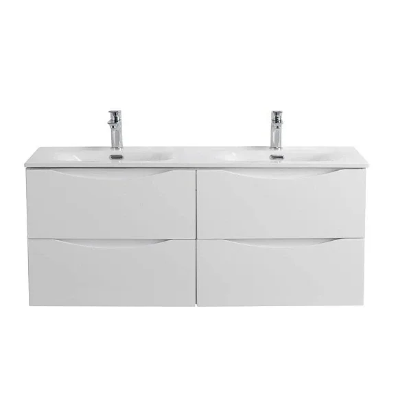 Тумба с раковиной BelBagno Marino-Cer-N 120 белый глянец с четырьмя ящиками