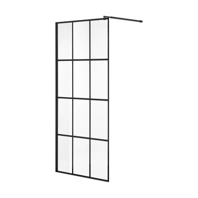 Душевая перегородка Niagara Nova NG-685-90ВLACK (90х195) черный,стекло прозрачное